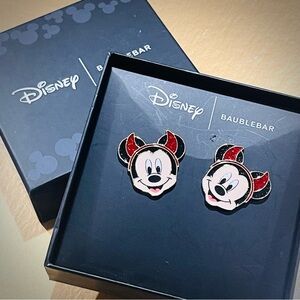 DISNEY x BAUBLEBAR Devil Horned Mickey Earrings NEW